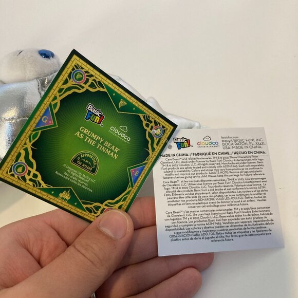 Care Bears X Wicked Fun Size 8" Grumpy Bear As Tin Man Tinman Plush Toy NWT - Picture 6 of 6